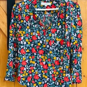 LOFT Petite Floral Print Women's Top - Multicolor